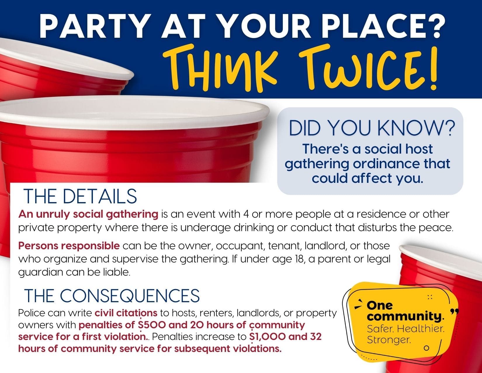 Social host ordinance postcard